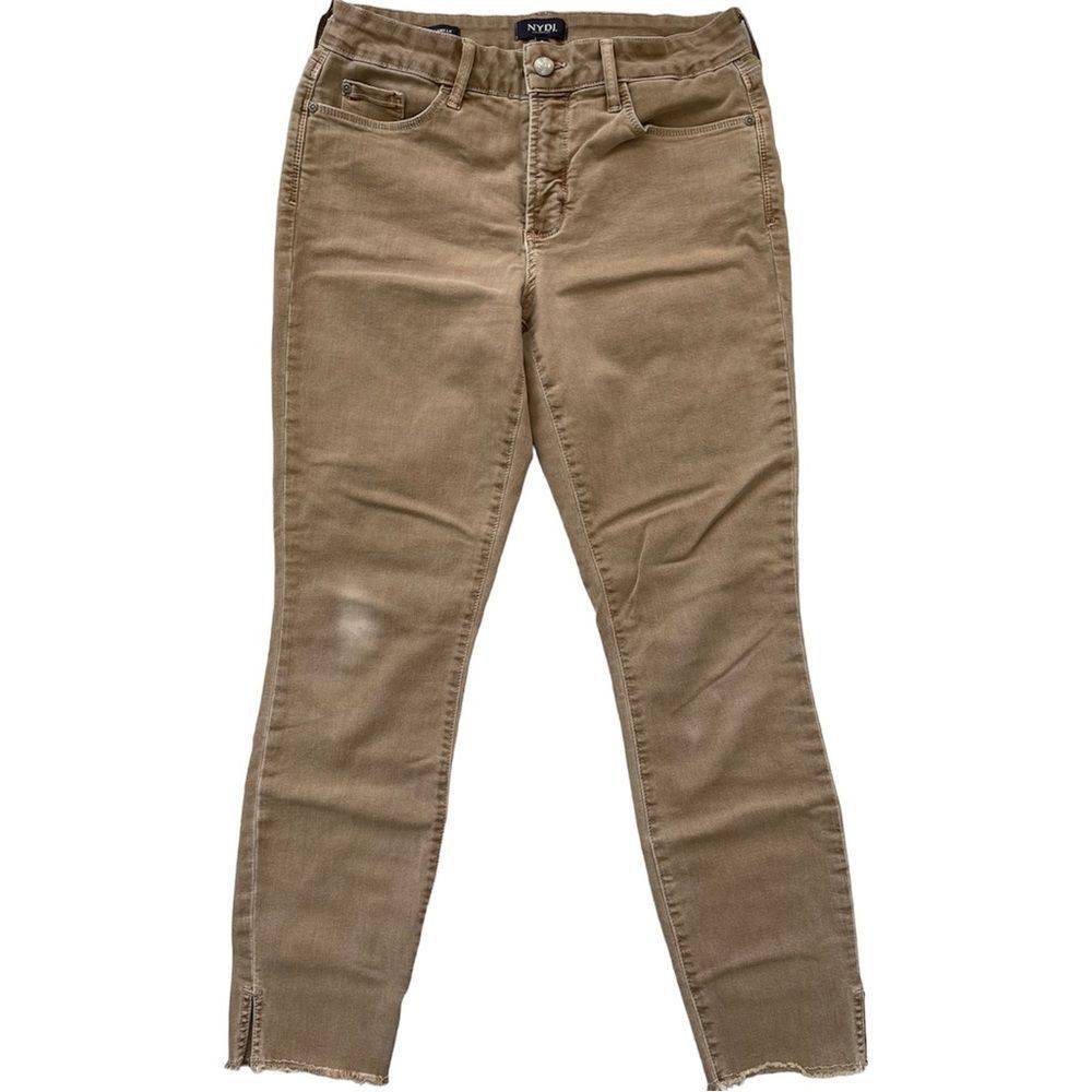 NYDJ AMI Skinny Ankle Lift Tuck Technology Brown Tan Beige Skinny Jeans 6 *
